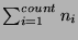 $\sum_{i=1}^{count} n_i$